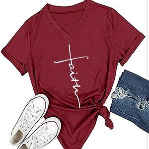 Enmeng Casual Faith T-Shirt Christian Graphic Tee